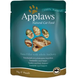 Applaws kissa tonnikala & anjovis 70g annospussi kuva