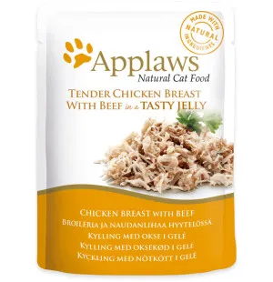 Applaws kissa kana & nauta  hyytelössä 70g kuva