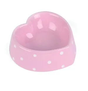 Ruokakuppi sydämen muotoinen pinkki 300ml 15cm kuva