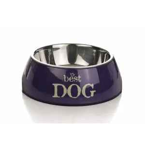 Metallikuppi melamiini reunalla BEST DOG 18x6,5 cm image