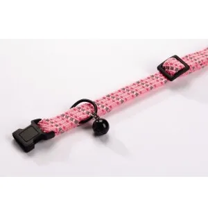 Kissanpanta nylon heijastava 1x22-33 cm pinkki kuva