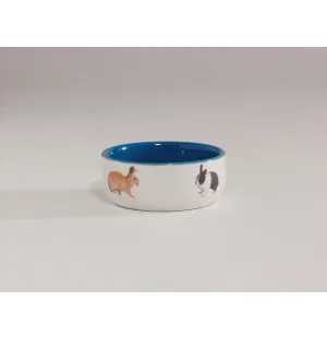 Keraaminen kuppi kaneille 11,5 cm kuvalla sin. kuva