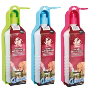 Koiran vesipullo matka-automaatti 750 ml mix värit kuva