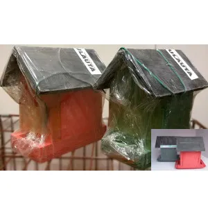 Puinen lintulauta II, musta katto n. 18x10x20 cm kuva