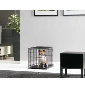 Koiran metallinen kuljetushäkki 61x44x50 cm musta image