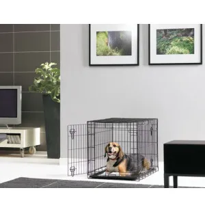 Koiran metallinen kuljetushäkki 91x57x62 cm musta image