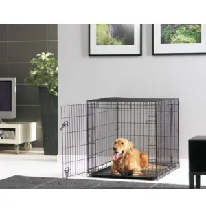 Koiran metallinen kuljetushäkki 118x77x84 cm musta image
